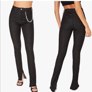 Weworewhat slit hem black jeans